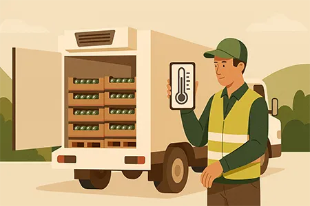 Transporte de aguacates con camara fría